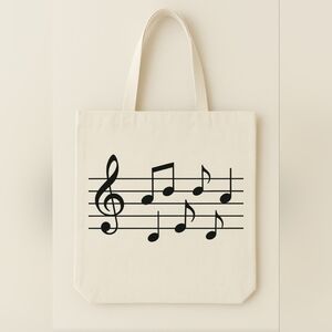 Musical Note Custom Canvas Tote Bag